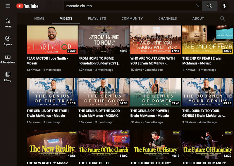 Top Churches and Pastors on YouTube