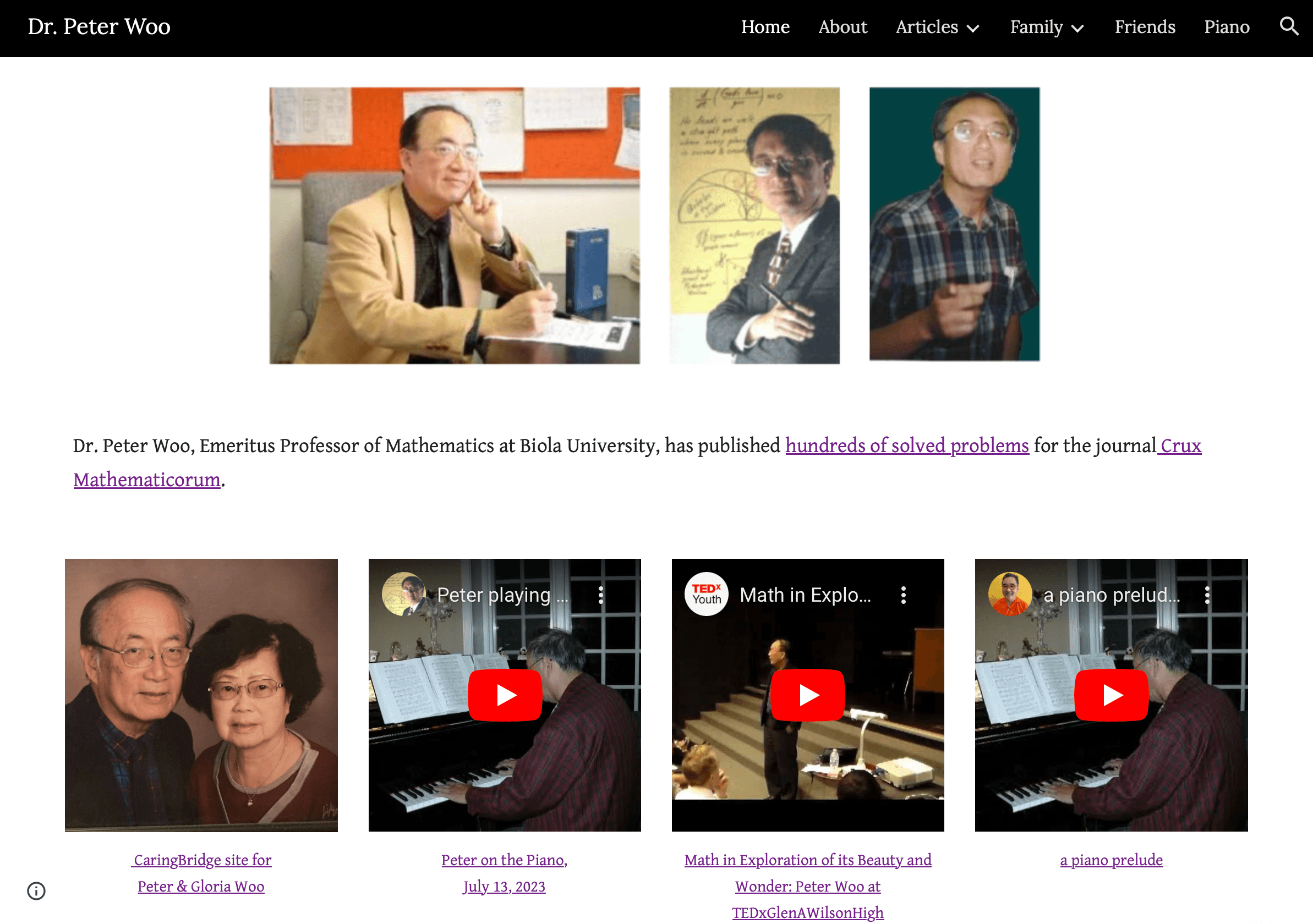 Dr. Peter Woo: math, music, missions